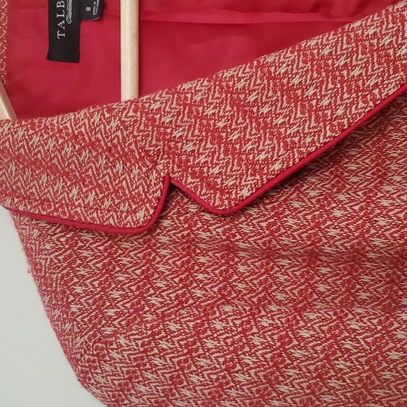 Talbots Red Tweed Two Button Wool Blazer 8 - Picture 3 of 10